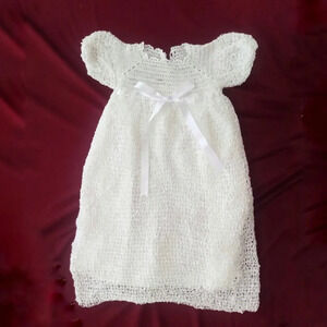 Christening/ baptism white knitted style dress NWOT